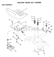 Electrolux/AYP Y 1292RB A - Electrolux/AYP Lawn Tractor SEAT ASSEMBLY