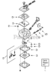 Weed Eater GTI 52 - Weed Eater String Trimmer Carburetor Repair Kits - WA-219B, WA-217