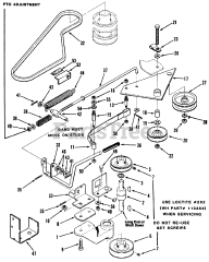Toro B3-08B391 (108-3) - Toro Rear-Engine Riding Mower (1987) Pto Clutch, Pulleys, And Controls