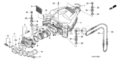 Honda BF200 A4 XA (BAEJ) - Honda Marine Engine, Made in Japan (SN: BAEJ-1200001 - BAEJ-1299999) THROTTLE BODY