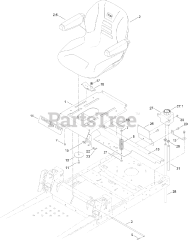 Toro 74643 (MX 5060) - Toro 50" TimeCutter Zero-Turn Mower (SN: 314000001 - 314999999) (2014) Seat Assembly