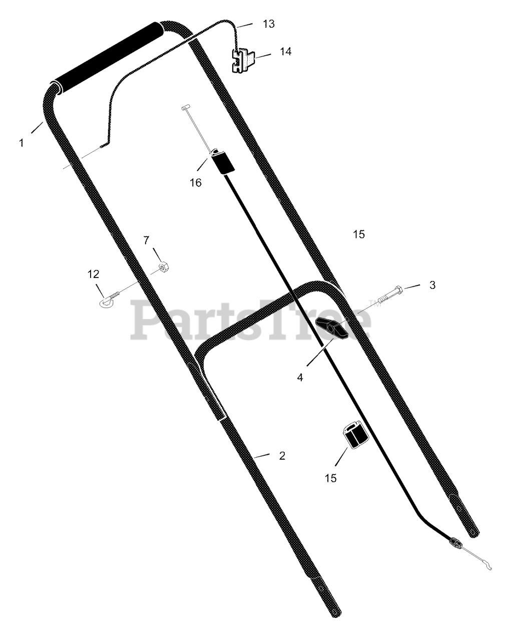 Scotts 20415x8D - Scotts 20" Walk-Behind Mower (2000) Handle Assembly