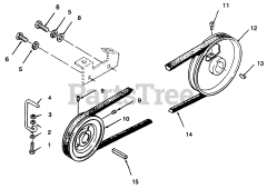Toro 73420 (416-8) - Toro Garden Tractor (SN: 059000715 - 059999999) (1995) Drive Belt And Pulleys