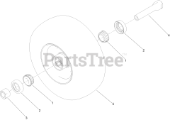 Toro 72523 - Toro 60" GrandStand Multi-Force Stand-On Mower (SN: 411600000 - 999999999) Wheel and Bearing Assembly