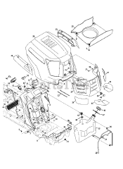 Cub Cadet LTX 1050 KH (13AQ91AP056) - Cub Cadet 50" Lawn Tractor (2013) Fuel Tank, Hood &amp; Dash