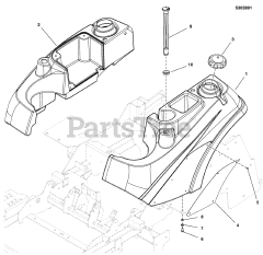 Ferris ISX 3300 (5902066) - Ferris ISX3300 Series 60" Zero-Turn Mower, 31hp Kawasaki Fuel Tank &amp; Mount Group
