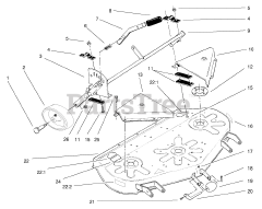 Toro 78350 - Toro 42" Rear-Discharge Mower Deck for 300 Series GT Tractors (SN: 230000001 - 230999999) (2003) Deck And Cover Assembly