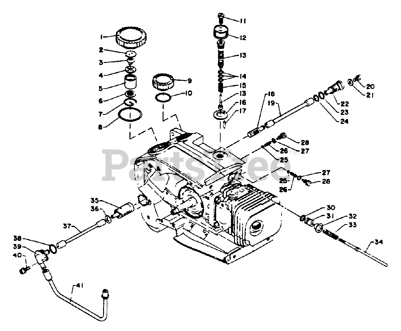 Echo CS452VL Echo Chainsaw Fuel System, AutoOiler Parts Lookup with