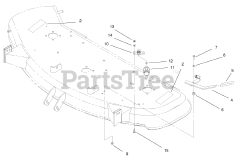 Toro 78261 - Toro 48" Side-Discharge Mower Deck for 260 Series Tractors (SN: 220000001 - 220999999) (2002) Washout And Lever Assembly