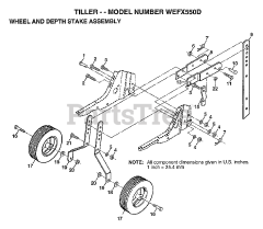 Weed Eater WE FX550 D - Weed Eater Tiller WHEEL AND DEPTH STAKE ASSEMBLY