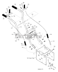 Scotts 624808x31E - Scotts 24" Snow Thrower (2003) Handle Assembly