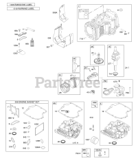 Briggs & Stratton 31N707-3374-G5 - Briggs & Stratton Vertical Engine Camshaft, Crankshaft, Cylinder, Engine Sump, Gasket Set - Engine, Lubrication, Piston, Rings, Connecting Rod, Warning Label