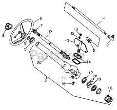 Cub Cadet 1604 (143-580-100) - Cub Cadet Garden Tractor Mechanical Steering