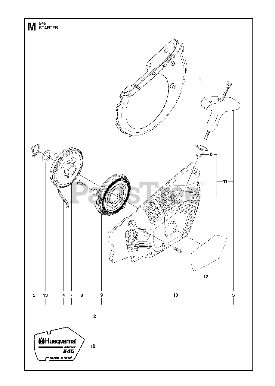 Husqvarna 545 Husqvarna Chainsaw (201301) STARTER Parts Lookup with