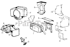 Cub Cadet 1604 (143-580-100) - Cub Cadet Garden Tractor Muffler &amp; Blower Housing