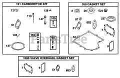 Briggs & Stratton 255707-0120-01 - Briggs & Stratton Vertical Engine Gasket Sets