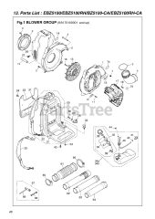 RedMax EBZ 5100 - RedMax Backpack Blower (SN: 70100001 - 70700000) (2007-01)