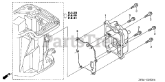 Honda BF15 D4 LGA (BALJ) - Honda Outboard Engine, Made in Japan (SN: BALJ-1100001 - BALJ-1199999) EXHAUST CHAMBER COVER