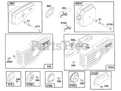 Briggs & Stratton 122702-3147-01 - Briggs & Stratton Vertical Engine Mufflers and Deflectors