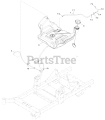 Exmark RAX691GKA524A3 - Exmark 52" Radius X-Series Zero-Turn Mower, Kawasaki FX691V (SN: 402082300 - 404314158) (2018) Fuel Assembly