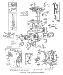 Briggs & Stratton 132292-0368-01 - Briggs & Stratton Horizontal Engine Cylinder,GearCase,Piston Grp