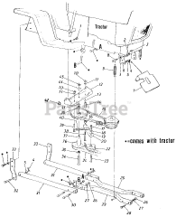 Cub Cadet 350 (195-350-100) - Cub Cadet 40" Single Stage Snow Thrower Attachment (1986 & Before) Snow Thrower Mounting