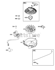 Briggs & Stratton 9P602-0127-H5 - Briggs & Stratton Vertical Engine Flywheel, Ignition, and Starter Group