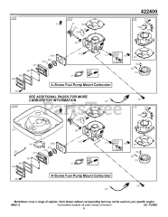 Briggs & Stratton 422437-4030-01 - Briggs & Stratton Horizontal Engine Carburetor (4-Screw Mount)