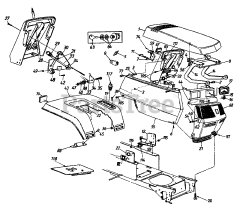 Yard-Man 14AJ844H401 - Yard-Man Garden Tractor (1997) Hood and Throttle Control Box Assembly