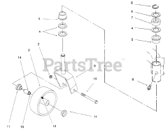Toro 30162 - Toro 62" Side-Discharge Mower Deck (SN: 049002001 - 049999999) (1994) Caster Fork Assembly