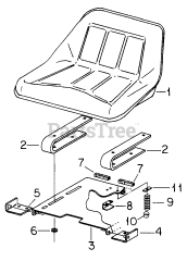 Cub Cadet 1604 (143-580-100) - Cub Cadet Garden Tractor Seat &amp; Support