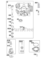 Briggs & Stratton 49T877-0027-G1 - Briggs & Stratton Vertical Engine Crankcase Cover/Sump Group