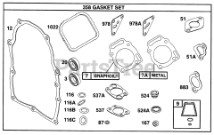 Briggs & Stratton 290447-0375-01 - Briggs & Stratton Horizontal Engine Gasket Sets