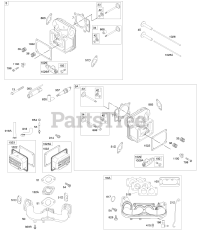 Briggs & Stratton 407777-0125-E1 - Briggs & Stratton Vertical Engine Cylinder Head, Rocker Arm Cover, Intake Manifold