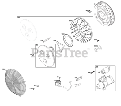 Briggs & Stratton 61E377-0147-J1 - Briggs & Stratton Horizontal Engine Flywheel/Ignition/Starter Group