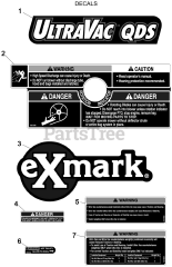 Exmark LHPUVD5256 - Exmark Ultra Vac QDS Bagger for 52" & 56" Lazer HP Mower (SN: 790000 - 849999) (2009) Decals