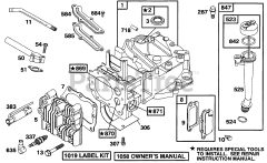 Briggs & Stratton 12C702-1708-E1 - Briggs & Stratton Vertical Engine Cylinder, Head, Oil Fill