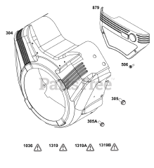 Briggs & Stratton 356447-0421-B5 - Briggs & Stratton Horizontal Engine Blower Housing Group