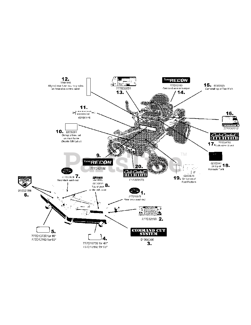 Cub Cadet RECON 48 (53AH8ST3050) Cub Cadet 48" ZeroTurn Mower, 23hp