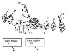 Weed Eater GBI 22 V - Weed Eater Blower Carburetor Assembly - WT-141