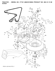 Husqvarna CT 151 (960610180-05) - Husqvarna Lawn Tractor (2007-10) MOWER DECK / CUTTING DECK