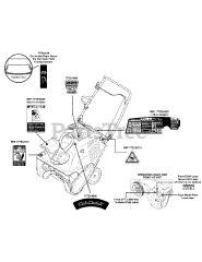 Cub Cadet 221 HP (31AS2S5D710) - Cub Cadet 21" Snow Thrower (2012) Label Map 221HP