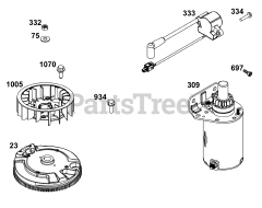 Briggs & Stratton 44X977-0013-01 - Briggs & Stratton Vertical Engine Flywheel, Ignition, and Starter Group