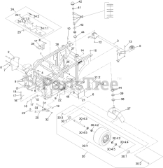 Exmark NVS740CKC42000 - Exmark 42" Navigator Front Mount Mower, Kohler CH740 (SN: 413950474 - 416150474) (Rev A) (2023) Main Frame Assembly