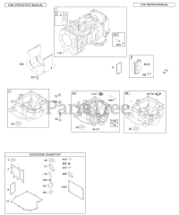 Briggs & Stratton 312777-0134-E1 - Briggs & Stratton Vertical Engine Crankcase Cover/Sump, Cylinder, Kit/Gasket Sets - Engine