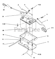 Toro 72042 (264-6) - Toro Yard Tractor (SN: 069000001 - 069999999) (1996) Battery