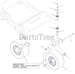 Ariens 991327 - Ariens Apex 52" Zero-Turn Mower, 23hp Kawasaki FR, Rear-Discharge (SN: 000101 - 119999) Front Caster Wheels