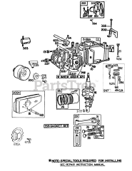 Briggs & Stratton 93507-5166-XX - Briggs & Stratton Vertical Engine Cylinder,Mufflers,Piston Grp