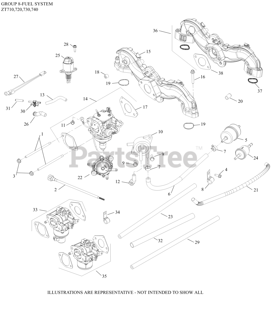 Kohler ZT7203014 Kohler Confidant Engine, Made for Kubota, 21hp