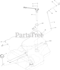 Toro 72947 (6000) - Toro 72" Z Master Zero-Turn Mower, Side-Discharge Deck (SN: 400000000 - 406343040) Fuel Tank Assembly No. 135-0643